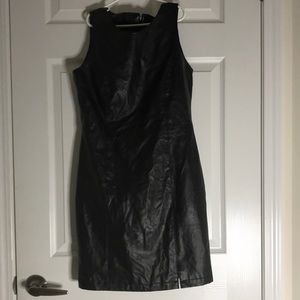 Black leather dress